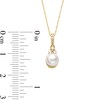 Thumbnail Image 3 of 6.0mm Freshwater Cultured Pearl and 1/15 CT. T.W. Diamond Pendant in 10K Gold