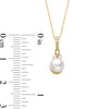 Thumbnail Image 2 of 6.0mm Cultured Freshwater Pearl and 1/15 CT. T.W. Diamond Pendant in 10K Gold