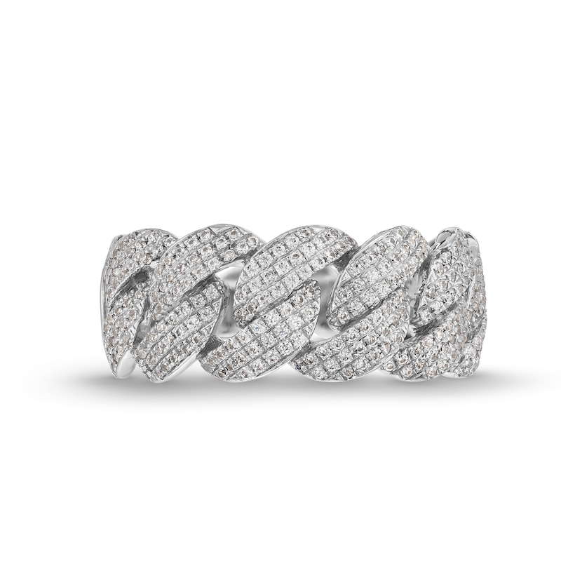 Main Image 4 of 3/4 CT. T.W. Diamond Curb Chain Link Ring in 10K White Gold