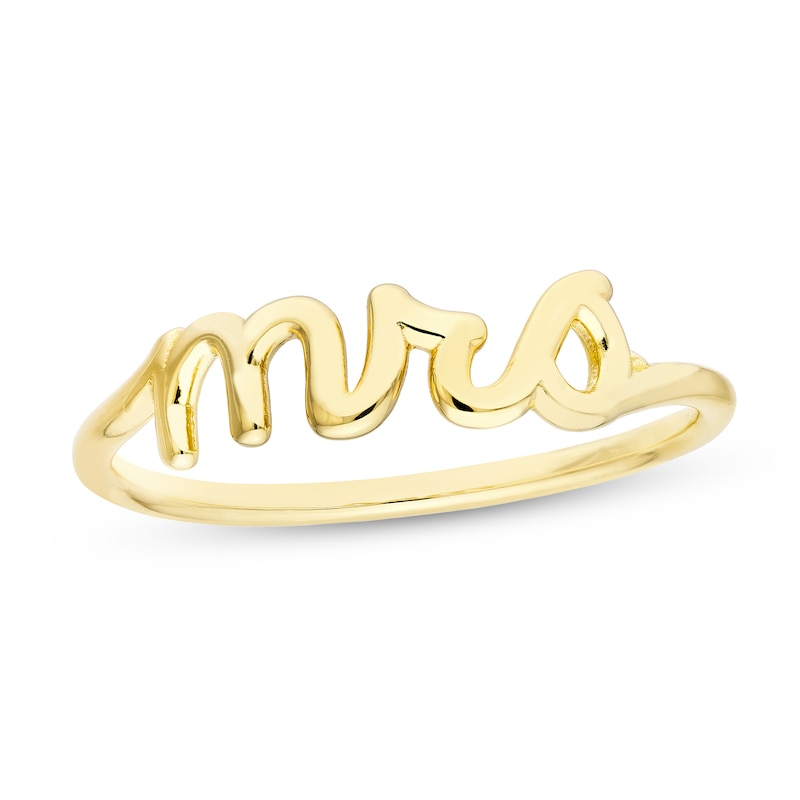 Main Image 1 of &quot;Mrs&quot; Script Ring in 14K Gold