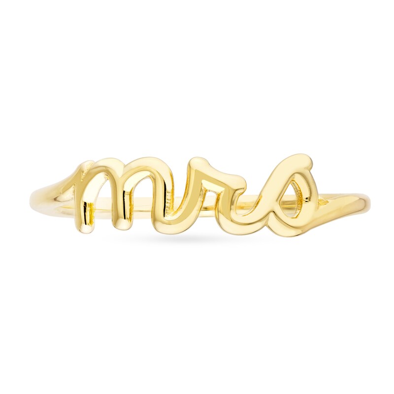 Main Image 3 of &quot;Mrs&quot; Script Ring in 14K Gold