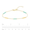 Thumbnail Image 3 of Alternating Turquoise Enamel and Polished Bar Station Bracelet in 14K Gold - 7.25"