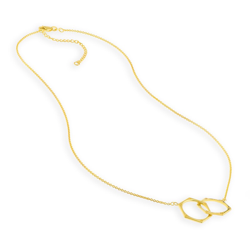 Main Image 2 of Interlocking Hexagon Shapes Necklace in 14K Gold