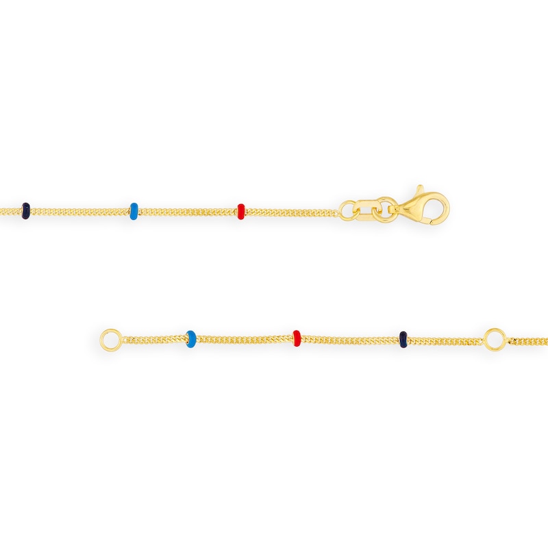 Main Image 3 of Multi-Color Enamel Bead Station Alternating Necklace in 14K Gold