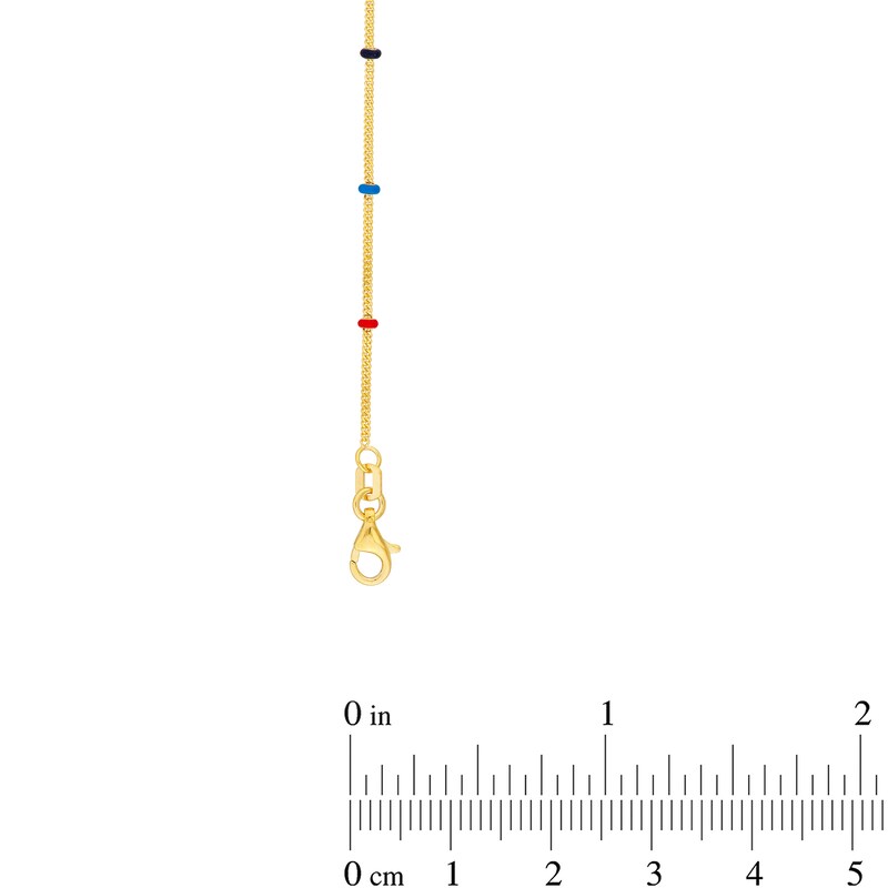 Main Image 4 of Multi-Color Enamel Bead Station Alternating Necklace in 14K Gold