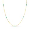 Thumbnail Image 1 of Alternating Turquoise Enamel and Polished Bar Station Necklace in 14K Gold