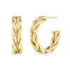 Thumbnail Image 1 of Double Braid J-Hoop Earrings in 14K Gold