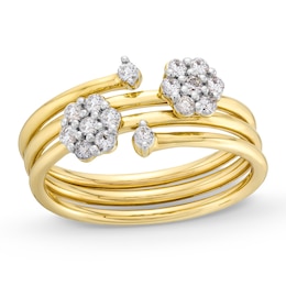 1/3 CT. T.W. Diamond Coil Ring in 10K Gold