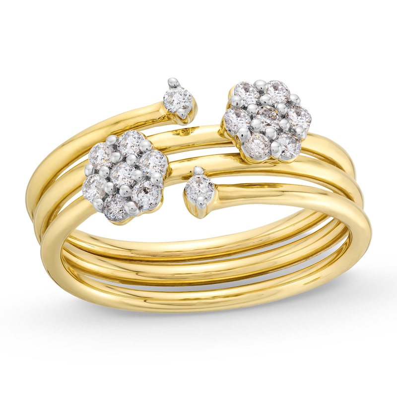 Main Image 1 of 1/3 CT. T.W. Diamond Coil Ring in 10K Gold