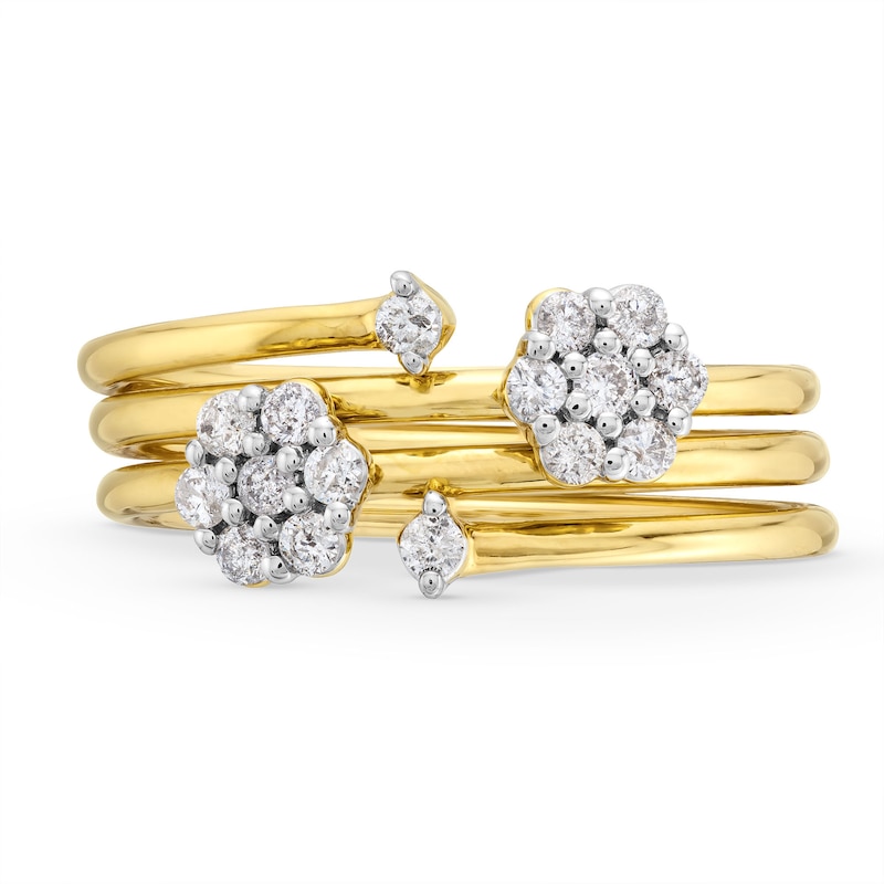 Main Image 4 of 1/3 CT. T.W. Diamond Coil Ring in 10K Gold