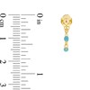 Thumbnail Image 3 of Turquoise Enamel Station Chain Drop Front/Back Earrings in 14K Gold