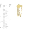 Thumbnail Image 3 of Horizontal Bar with Paper Clip and Bead Chain Drop Front/Back Earrings in 14K Gold