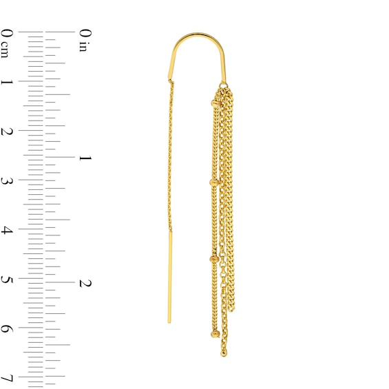 Multi Chain Threader Drop Earrings in 14K Gold