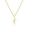Thumbnail Image 1 of Cross with Ribbon Pendant in 10K Two-Tone Gold
