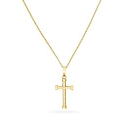 Diamond-Cut Twist Cross Pendant in 10K Gold