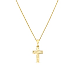 Diamond-Cut Cross Pendant in 14K Gold
