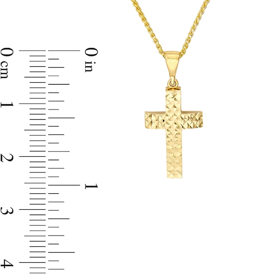 Diamond-Cut Cross Pendant in 14K Gold
