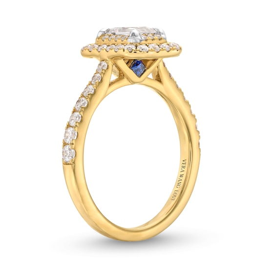 Vera Wang Love Collection 1-1/3 CT. T.w. Emerald-Cut Diamond Double Frame Engagement Ring in 14K Gold