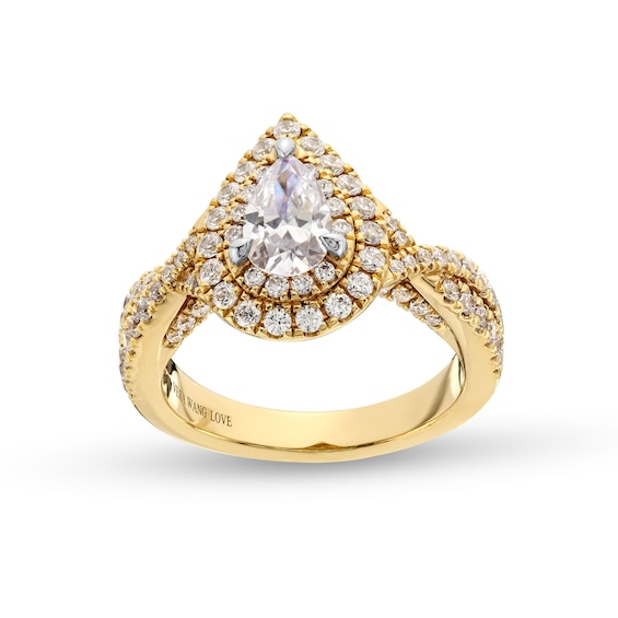 Vera Wang Love Collection 1-5/8 CT. T.w. Pear Framed Diamond Engagement Ring in 14K Gold (I/Si2)
