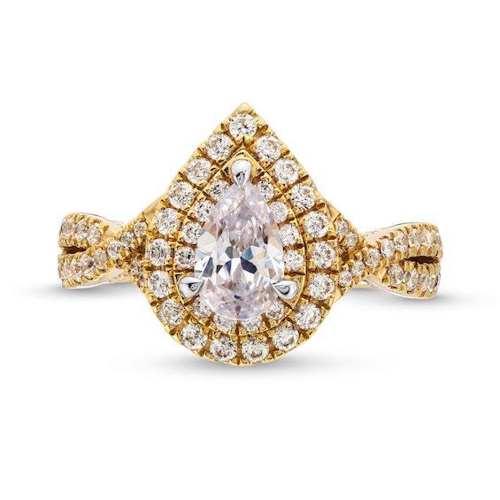 Vera Wang Love Collection 1-5/8 CT. T.w. Pear Framed Diamond Engagement Ring in 14K Gold (I/Si2)