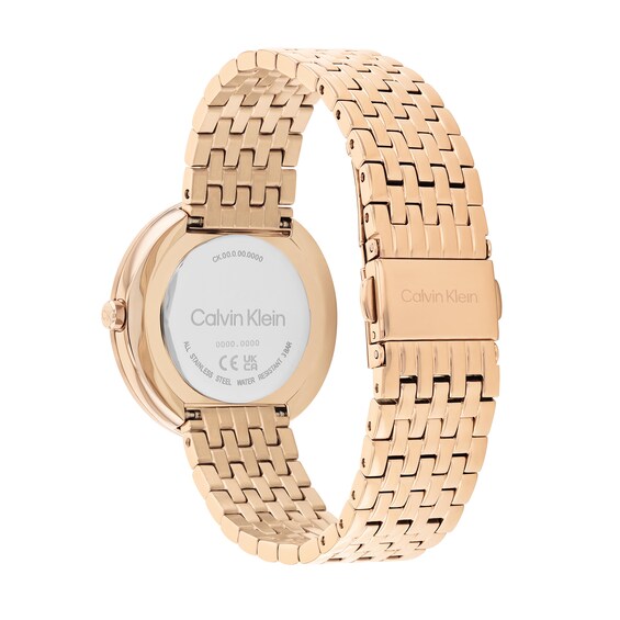 Ladiesâ Calvin Klein Rose-Tone IP Watch with Mother-of-Pearl Dial (Model: 25200322)