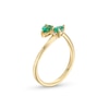 Thumbnail Image 2 of Pear-Shaped Emerald and Diamond Accent Bypass Open Wrap Ring in 10K Gold