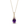 Thumbnail Image 1 of Oval Amethyst and 1/15 CT. T.W. Diamond Pendant in 10K Gold