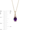 Thumbnail Image 3 of Oval Amethyst and 1/15 CT. T.W. Diamond Pendant in 10K Gold