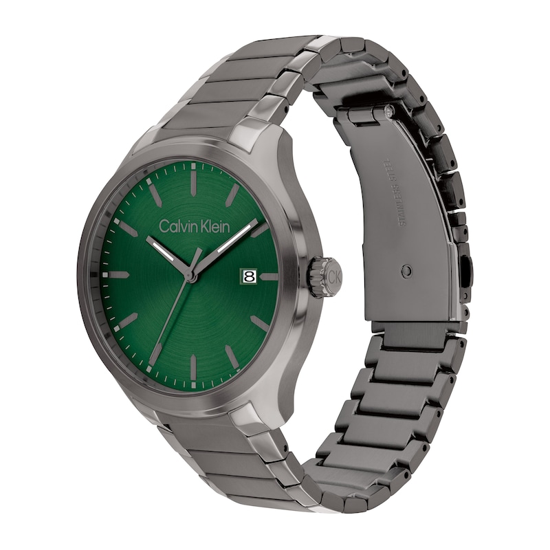Main Image 2 of Men’s Calvin Klein Grey IP Watch with Green Dial (Model: 25200350)