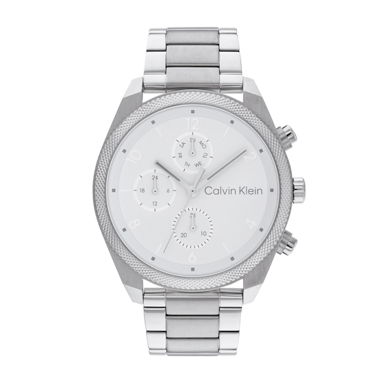 Menâs Calvin Klein Chronograph Watch with Silver-Tone Dial (Model: 25200356)