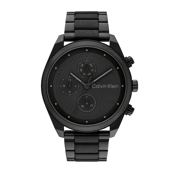 Menâs Calvin Klein Black IP Chronograph Watch (Model: 25200359)