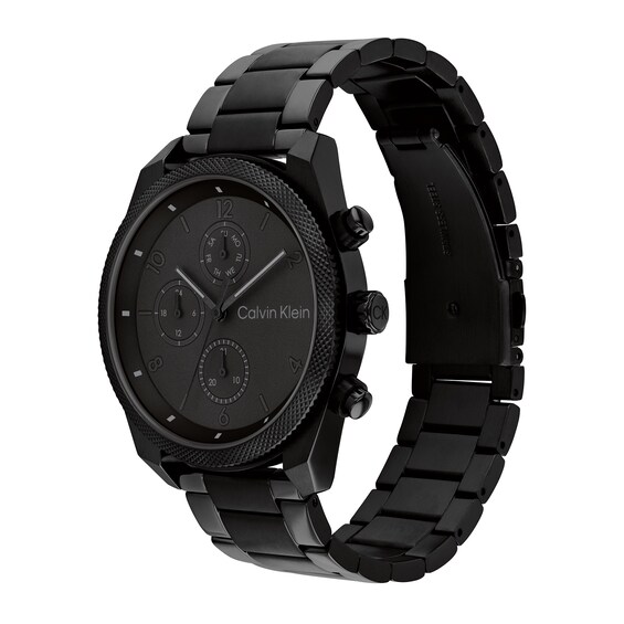 Menâs Calvin Klein Black IP Chronograph Watch (Model: 25200359)