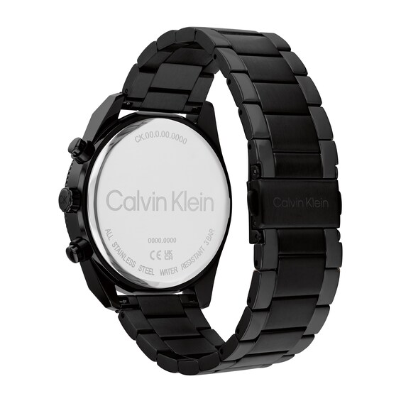 Menâs Calvin Klein Black IP Chronograph Watch (Model: 25200359)