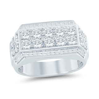 2 CT. T.W. Lab-Grown Diamond Signet-Style Ring in 10K White Gold (F/SI2)