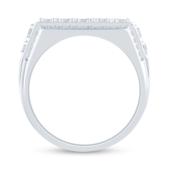 2 CT. T.w. Certified Lab-Grown Diamond Signet-Style Ring in 10K White Gold (F/Si2)