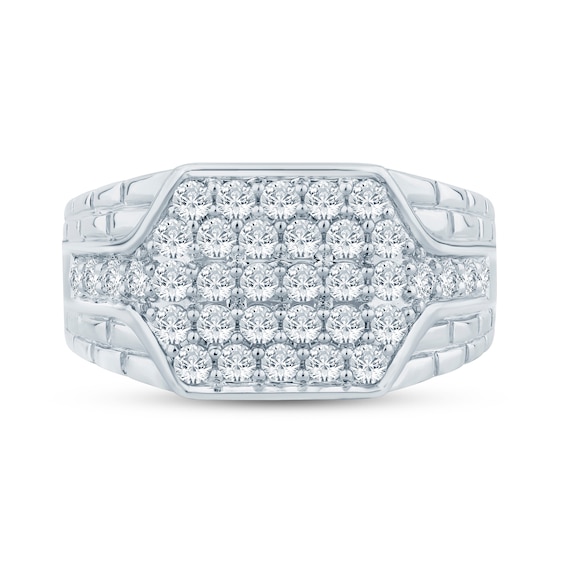 1-1/4 CT. T.w. Certified Lab-Grown Diamond Signet-Style Ring in 10K White Gold (F/Si2)