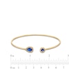 Thumbnail Image 3 of Pear-Shaped and Round Blue Lab-Created Sapphire with 1/8 CT. T.W. Diamond Open Flex Bangle in 10K Gold