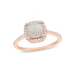 Thumbnail Image 1 of Cushion-Cut Opal and 1/5 CT. T.W. Diamond Frame Ring in 10K Rose Gold
