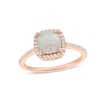 Thumbnail Image 0 of Cushion-Cut Opal and 1/5 CT. T.W. Diamond Frame Ring in 10K Rose Gold