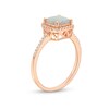 Thumbnail Image 2 of Cushion-Cut Opal and 1/5 CT. T.W. Diamond Frame Ring in 10K Rose Gold