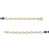 Thumbnail Image 2 of Pear-Shaped Ceylon Blue Lab-Created Sapphire Five Stone Link Chain Bracelet in 10K Gold - 7.25"