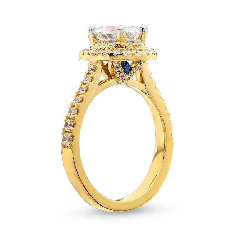 Main Image 3 of Vera Wang Love Collection 1-5/8 CT. T.W. Oval-Cut Framed Diamond Engagement Ring in 14K Gold (I/SI2)