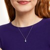 Thumbnail Image 2 of Emerald-Cut Aquamarine and 1/20 CT. T.W. Diamond Drop Pendant in 10K White Gold