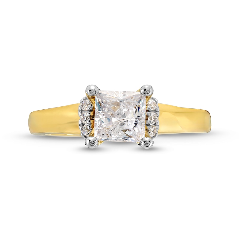 Vera Wang Love Collection 1-1/8 CT. T.W. Princess-Cut Diamond Collar Engagement Ring in 14K Gold (I/SI2)