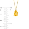 Thumbnail Image 3 of Pear-Shaped Citrine and 1/20 CT. Diamond Drop Pendant in 10K Gold