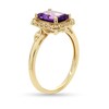 Thumbnail Image 2 of Princess-Cut Amethyst and 1/10 CT. T.W. Diamond Open Octagon Frame Ring in 10K Gold