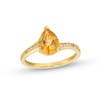 Thumbnail Image 1 of Pear-Shaped Citrine and 1/15 CT. T.W. Diamond Bypass Ring 10K Gold