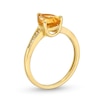 Thumbnail Image 2 of Pear-Shaped Citrine and 1/15 CT. T.W. Diamond Bypass Ring 10K Gold