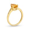 Thumbnail Image 3 of Pear-Shaped Citrine and 1/15 CT. T.W. Diamond Bypass Ring 10K Gold