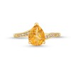 Thumbnail Image 4 of Pear-Shaped Citrine and 1/15 CT. T.W. Diamond Bypass Ring 10K Gold